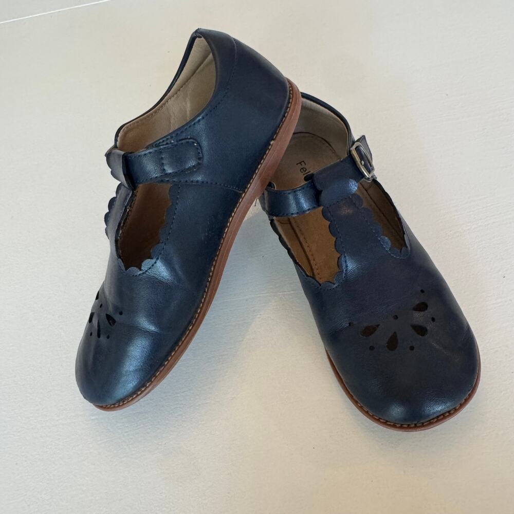 Felix and Flora Mary Jane Navy Blue Ballet Flats Shoes Girls Size 2 Velcro